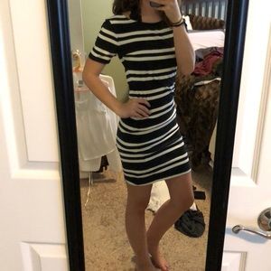 Black with White Stripes Dress